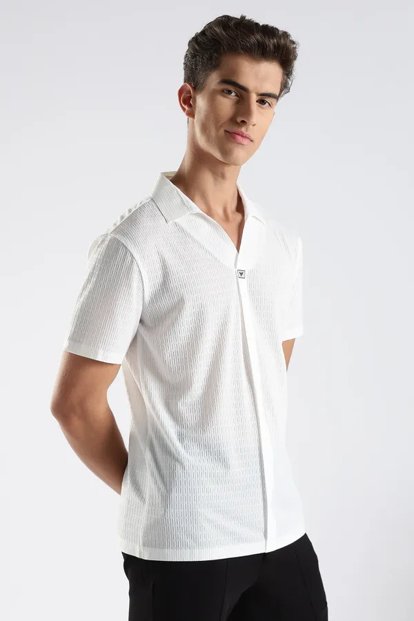 White_Nylon_Spandex_Stitchless_T-Shirt_For_Men