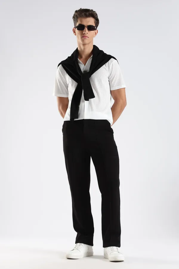 White_Nylon_Spandex_Stitchless_T-Shirt_For_Men