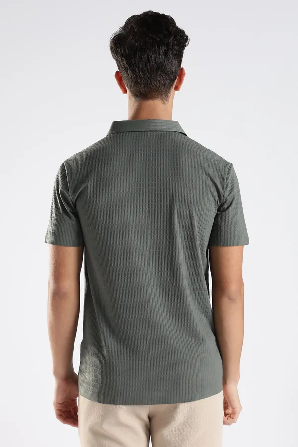 Olive_Green_Nylon_Spandex_Stitchless_T-Shirt_For_Men
