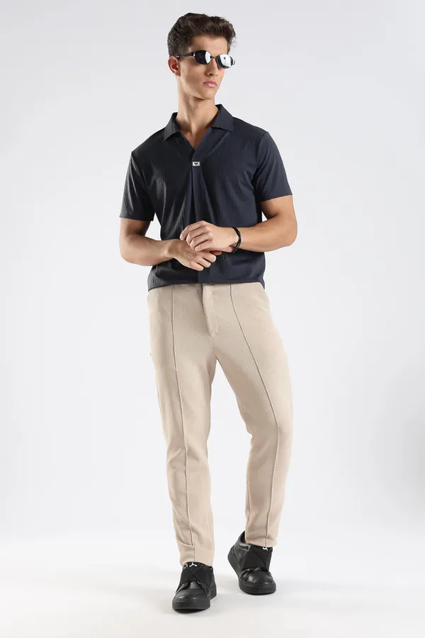 Deep_Navy_Blue_Nylon_Spandex_Stitchless_T-Shirt_For_Men