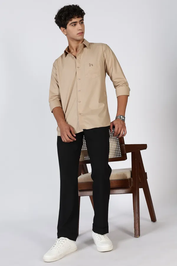 Light_Beige_Full_Sleeve_100%_Pure_Giza_Cotton_Shirt_For_Men