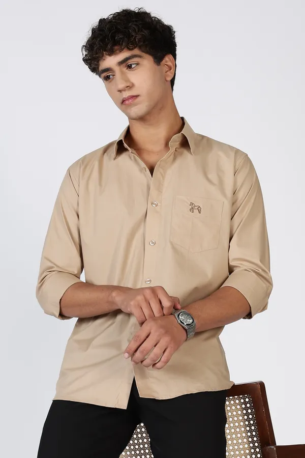 Light_Beige_Full_Sleeve_100%_Pure_Giza_Cotton_Shirt_For_Men