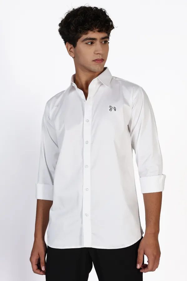 White_Pure_Full_Sleeve_Satin_100%_Pure_Cotton_Shirt_For_Men