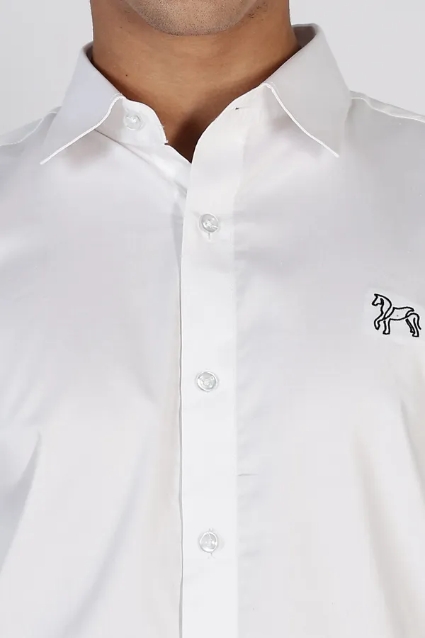 White_Pure_Full_Sleeve_Satin_100%_Pure_Cotton_Shirt_For_Men