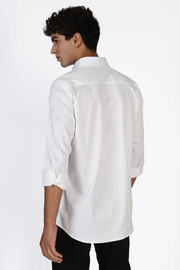 White_Pure_Full_Sleeve_Satin_100%_Pure_Cotton_Shirt_For_Men