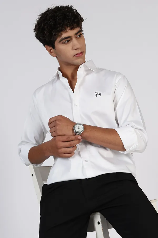 White_Pure_Full_Sleeve_Satin_100%_Pure_Cotton_Shirt_For_Men