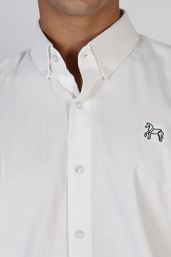 White_Pure_Oxford_100%_Pure_Cotton_Shirt_For_Men