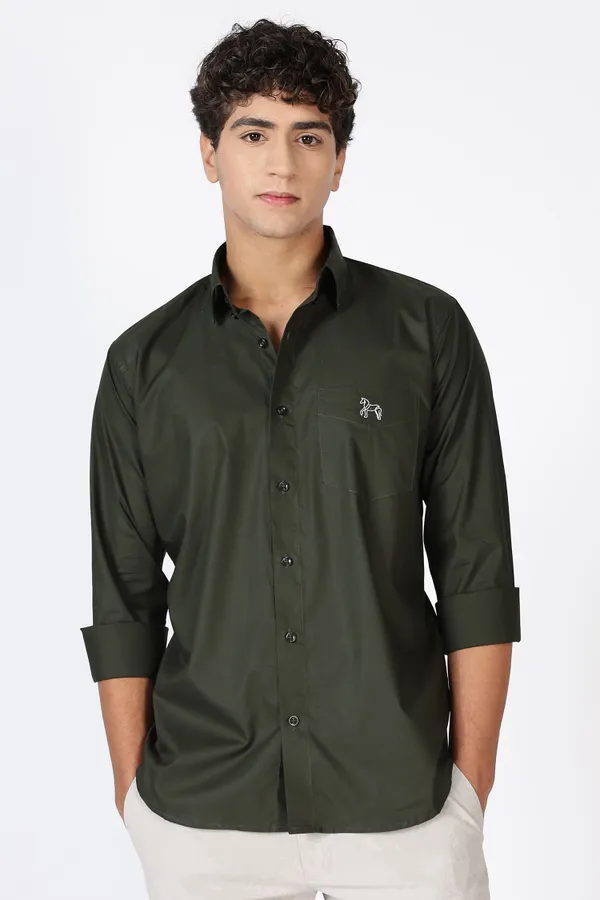 Dark_Green_Giza_100%_Pure_Cotton_Shirt_For_Men