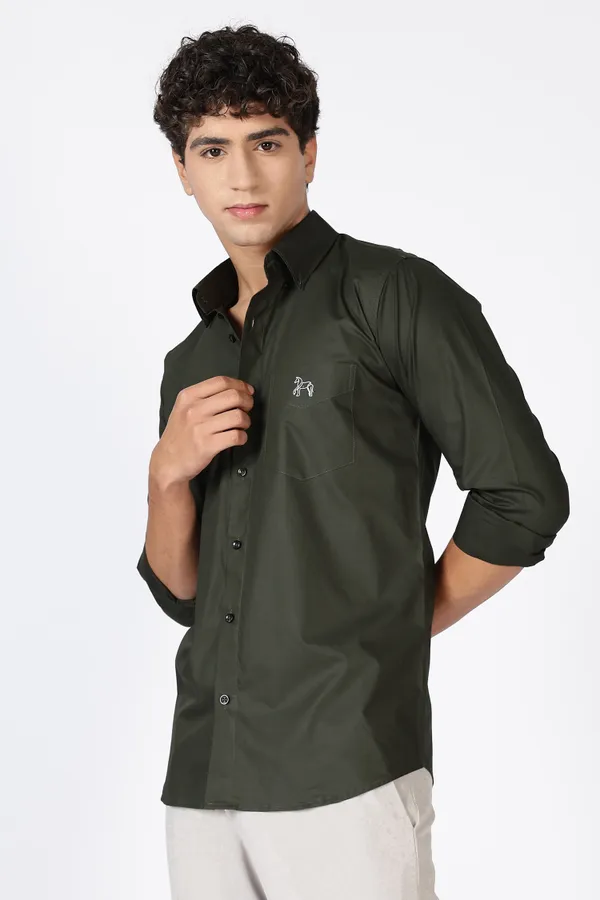 Dark_Green_Giza_100%_Pure_Cotton_Shirt_For_Men