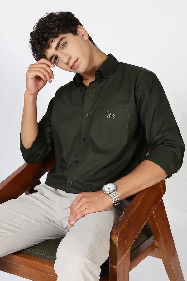 Dark_Green_Giza_100%_Pure_Cotton_Shirt_For_Men