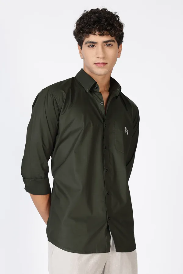 Dark_Green_Giza_100%_Pure_Cotton_Shirt_For_Men