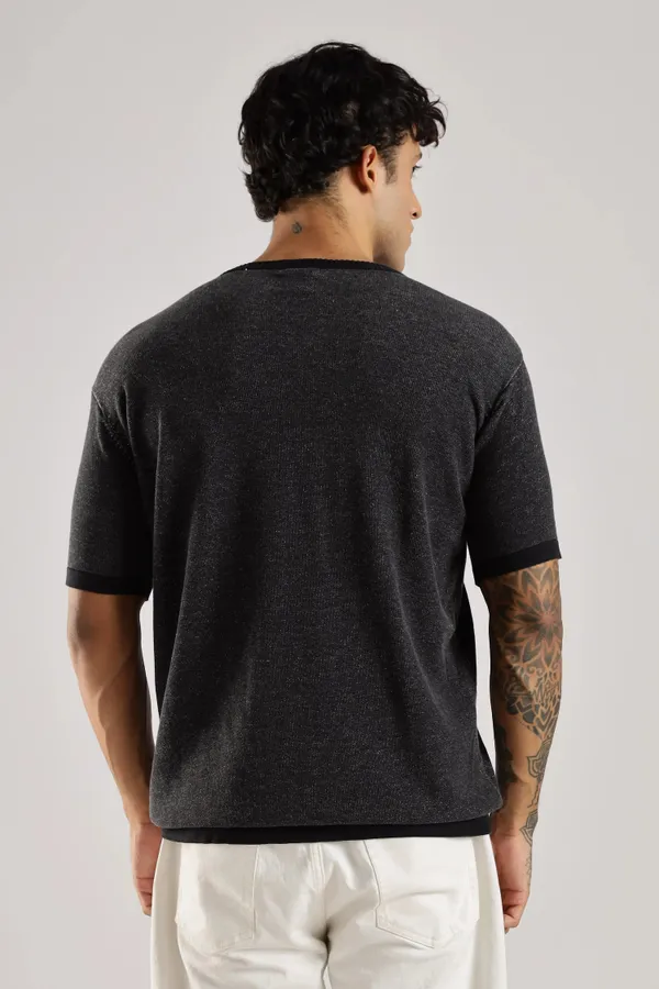 Black_Pure_100%_Pure_Cotton_Midnight_Whale_Jacquard_Crew_Neck_Knit_T-Shirt_For_Men