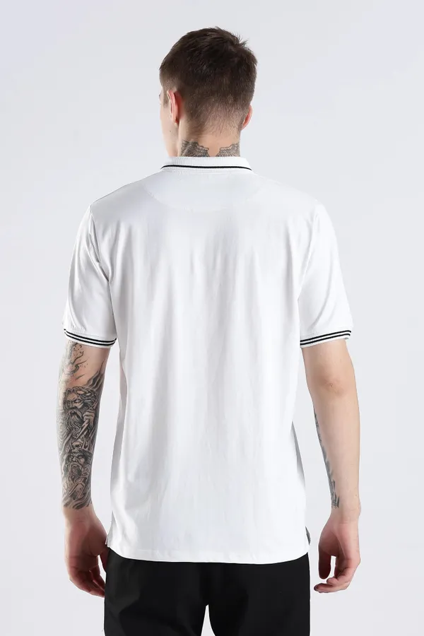 White_100%_Pure_Cotton_Spandex_Blend_Timeless_Polo_T-Shirt_For_Men