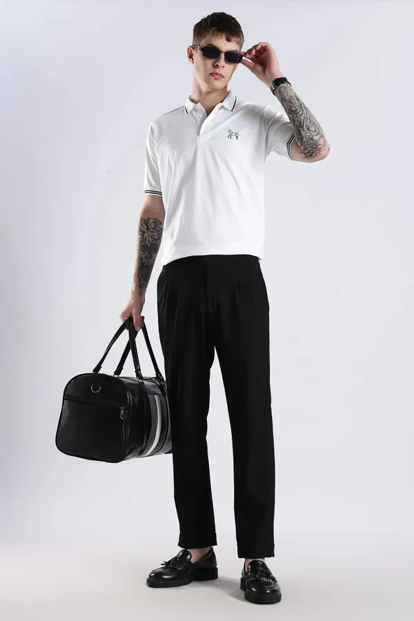 White_100%_Pure_Cotton_Spandex_Blend_Timeless_Polo_T-Shirt_For_Men