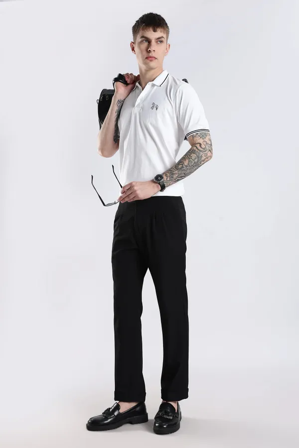 White_100%_Pure_Cotton_Spandex_Blend_Timeless_Polo_T-Shirt_For_Men