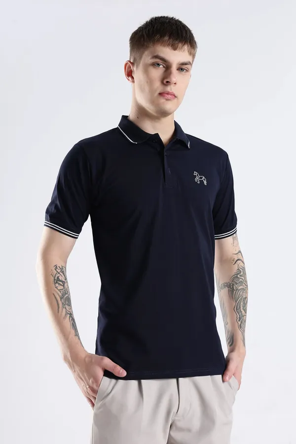 Navy_Blue_100%_Pure_Cotton_Spandex_Blend_Timeless_Polo_T-Shirt_For_Men