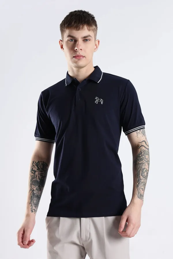 Navy_Blue_100%_Pure_Cotton_Spandex_Blend_Timeless_Polo_T-Shirt_For_Men