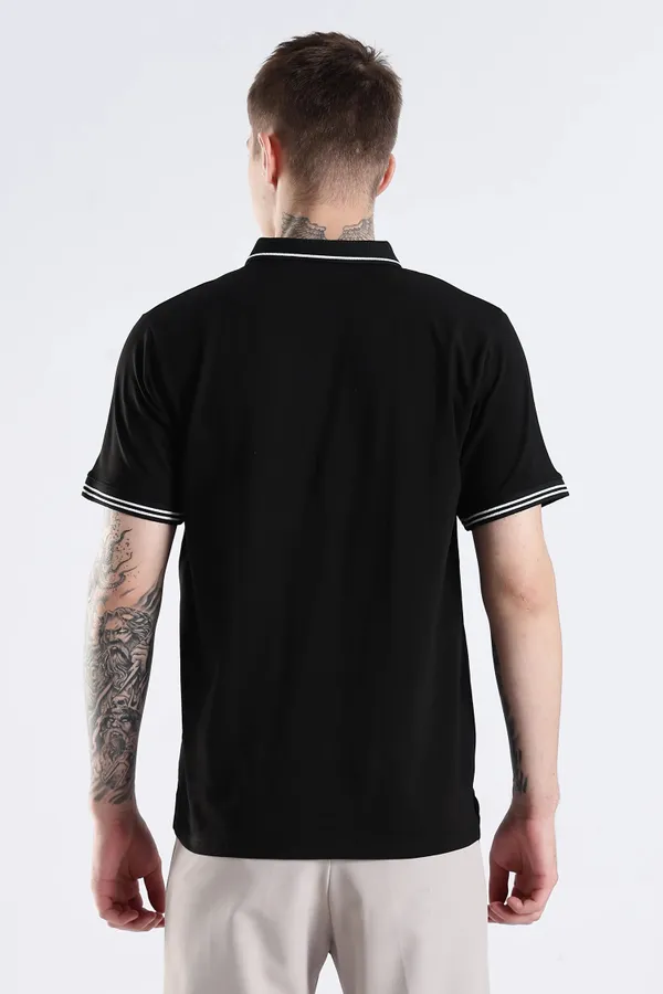 Black_100%_Pure_Cotton_Spandex_Blend_Timeless_Polo_T-Shirt_For_Men