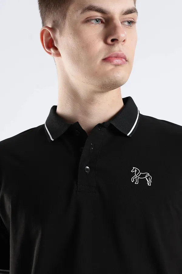 Black_100%_Pure_Cotton_Spandex_Blend_Timeless_Polo_T-Shirt_For_Men