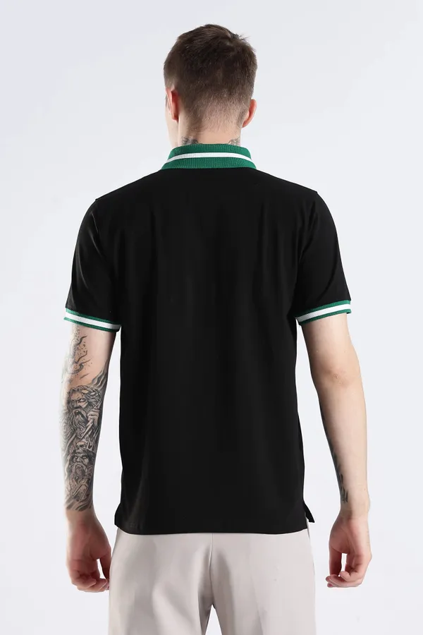 Emerald_100%_Pure_Cotton_Spandex_Blend_Stallion_Black_Polo_T-Shirt_For_Men