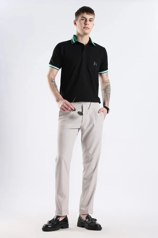 Emerald_100%_Pure_Cotton_Spandex_Blend_Stallion_Black_Polo_T-Shirt_For_Men