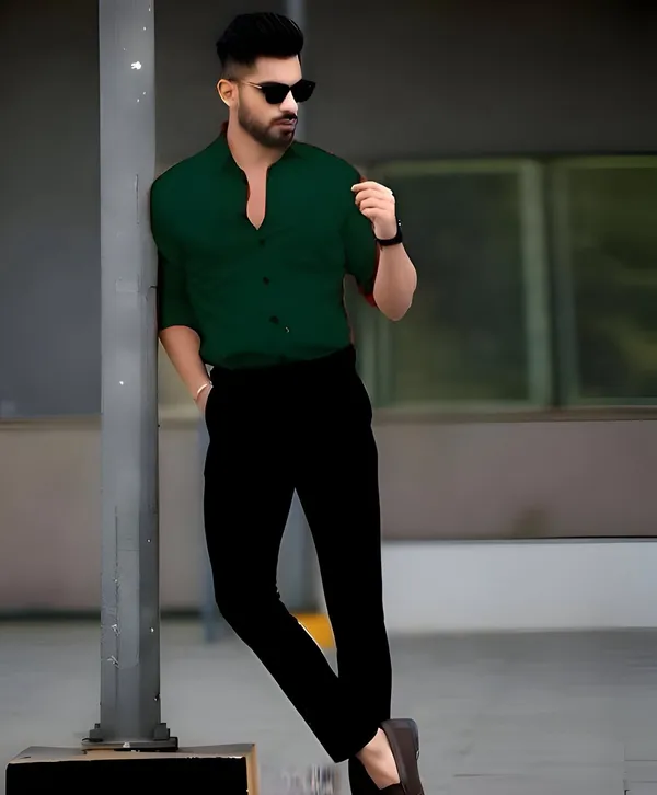 Bottle_Green_And_Maroon_Stylish_Premium_Cotton_Shirts_For_Men_(Pack_of_2)