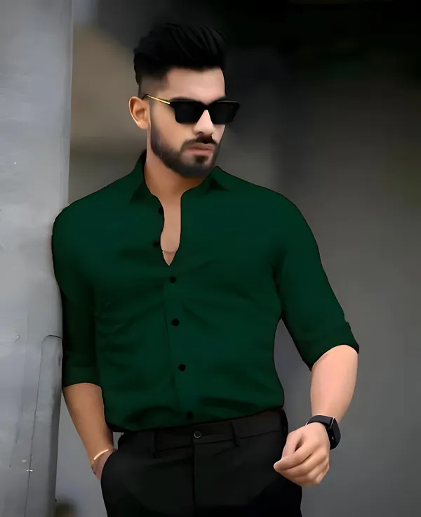 Bottle_Green_Stylish_Premium_Cotton_Stylish_Shirts_For_Men