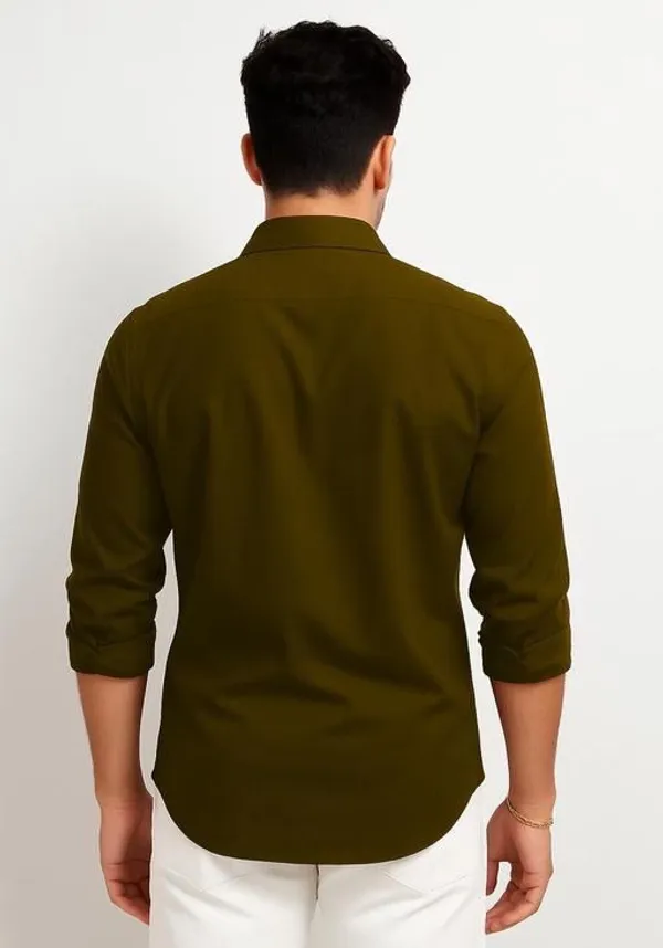 Olive_Green_Stylish_Formal_Cotton_Shirts_For_Men