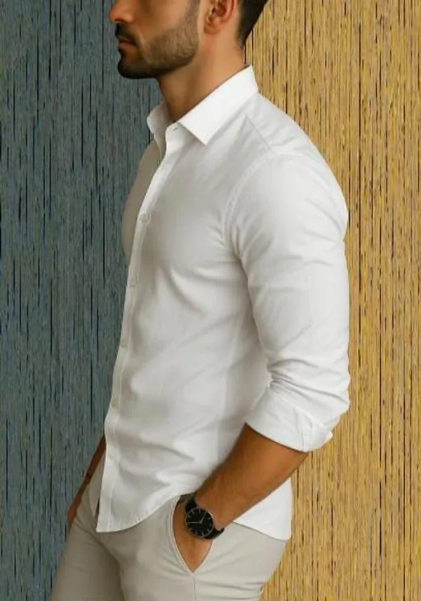 White_Stylish_Formal_Cotton_Shirts_For_Men