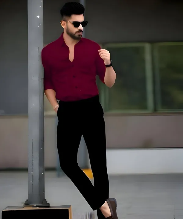 Maroon_Stylish_Premium_Cotton_Stylish_Shirts_For_Men