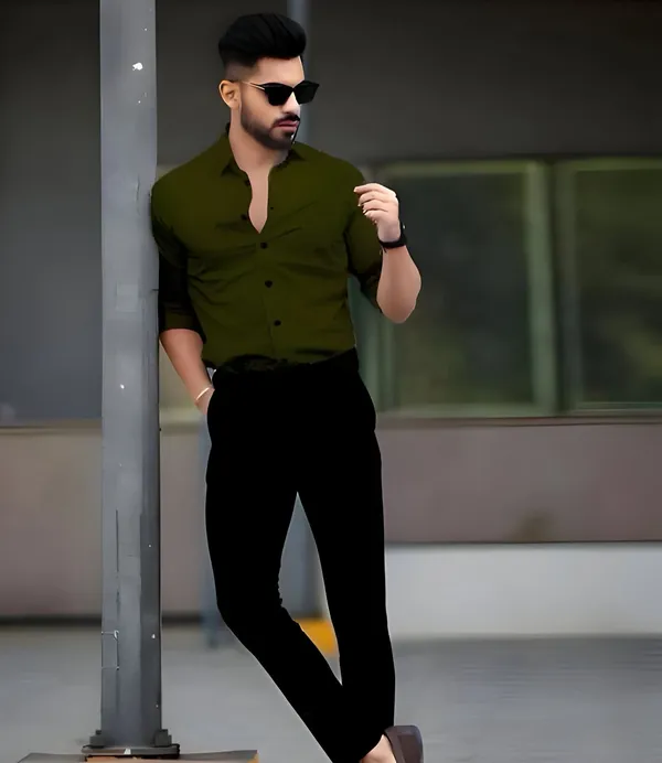Military_Green_Stylish_Premium_Cotton_Stylish_Shirts_For_Men