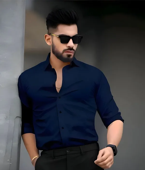 Navy_Blue_Stylish_Premium_Cotton_Stylish_Shirts_For_Men