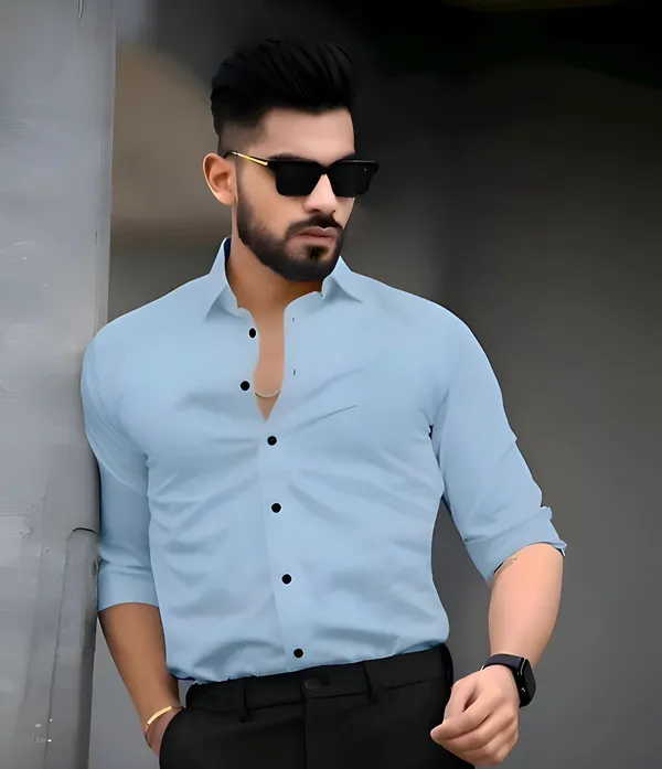 Sky_Blue_Stylish_Premium_Cotton_Stylish_Shirts_For_Men