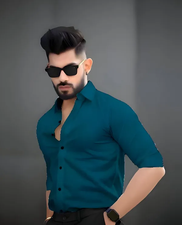 Teal_Blue_Stylish_Premium_Cotton_Stylish_Shirts_For_Men