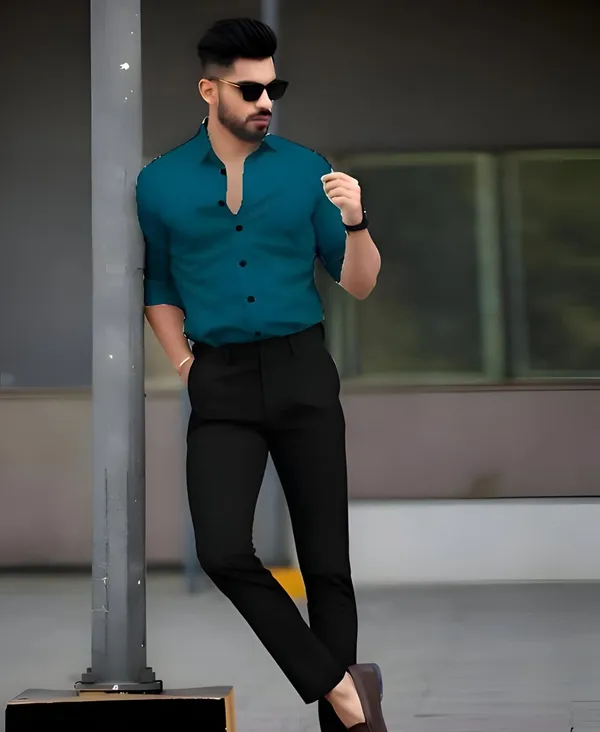 Teal_Blue_Stylish_Premium_Cotton_Stylish_Shirts_For_Men