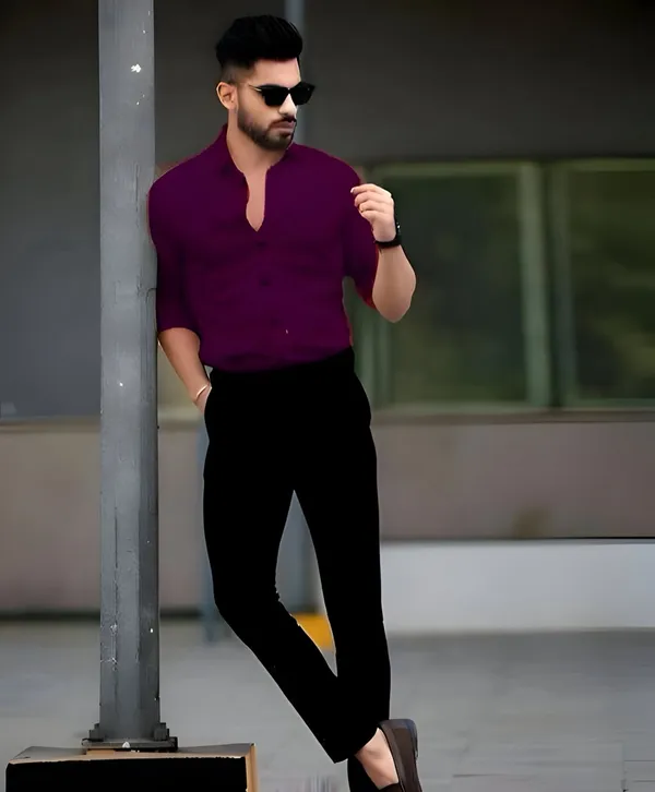 Wine_Stylish_Premium_Cotton_Stylish_Shirts_For_Men