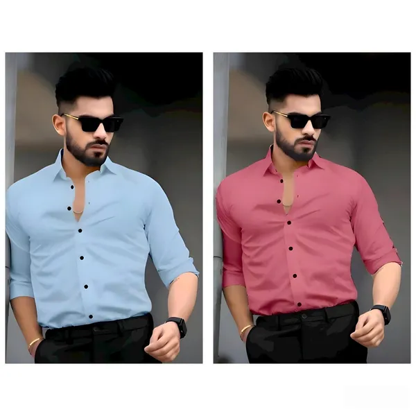 Pink_And_Sky_Blue_Stylish_Premium_Cotton_Shirts_For_Men(Pack_of_2)