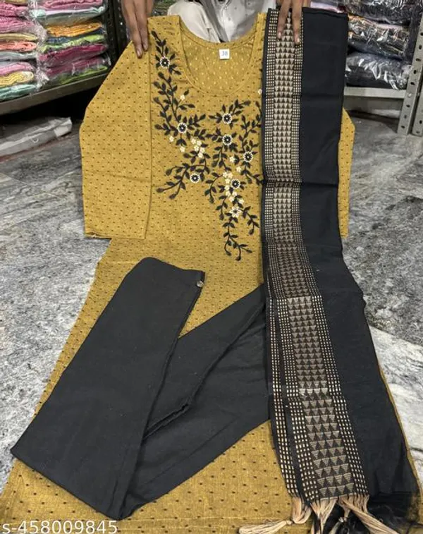 Yellow_Khadi_Cotton_Premium_Trendy_Kurta_Set_For_Women