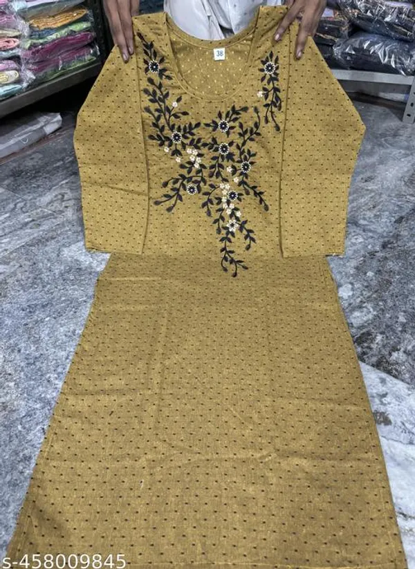 Yellow_Khadi_Cotton_Premium_Trendy_Kurta_Set_For_Women