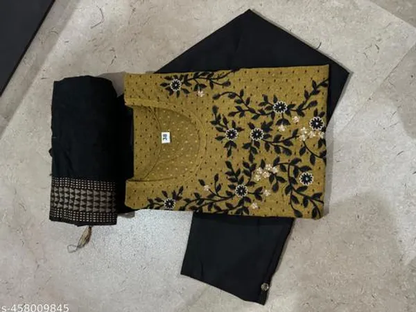 Yellow_Khadi_Cotton_Premium_Trendy_Kurta_Set_For_Women