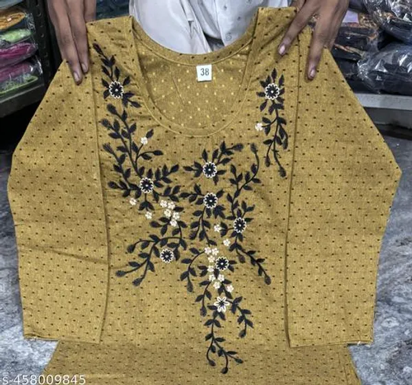 Yellow_Khadi_Cotton_Premium_Trendy_Kurta_Set_For_Women