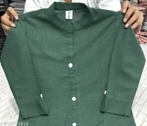 Green_Khadi_Cotton_Premium_Trending_Kurti_For_Women