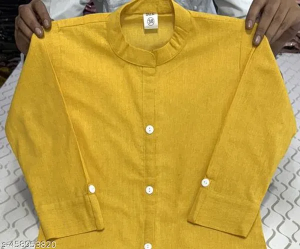 Yellow_Khadi_Cotton_Premium_Trending_Kurti_For_Women