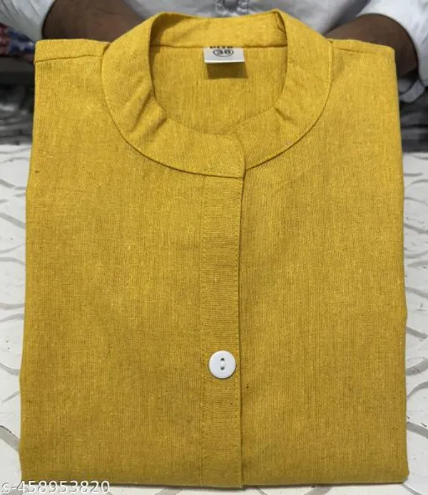Yellow_Khadi_Cotton_Premium_Trending_Kurti_For_Women
