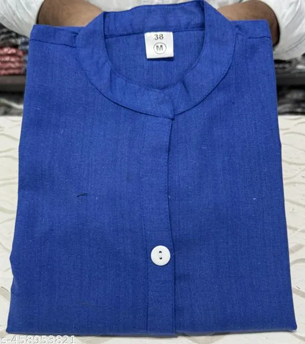 Blue_Khadi_Cotton_Premium_Trending_Kurti_For_Women