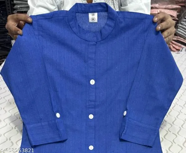 Blue_Khadi_Cotton_Premium_Trending_Kurti_For_Women