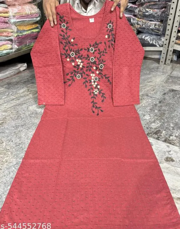 Red_Khadi_Cotton_Premium_Trendy_Kurta_Set_For_Women