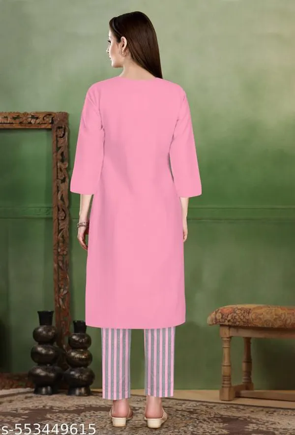 Pink_Khadi_Cotton_Premium_Laiba_Collection_Kurti_Set_For_Women