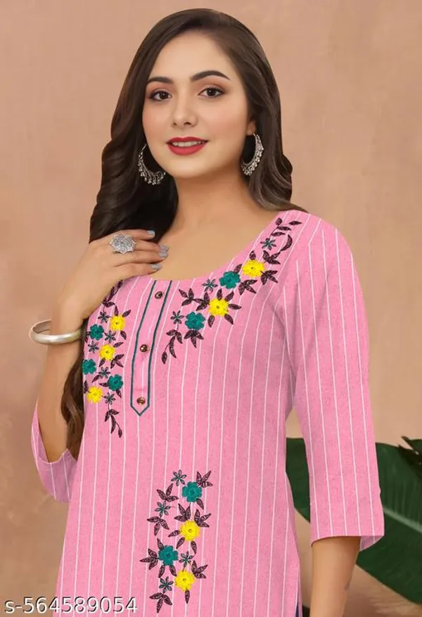 Pink_Khadi_Cotton_Premium_Laiba_Collection_Kurti_Set_For_Women
