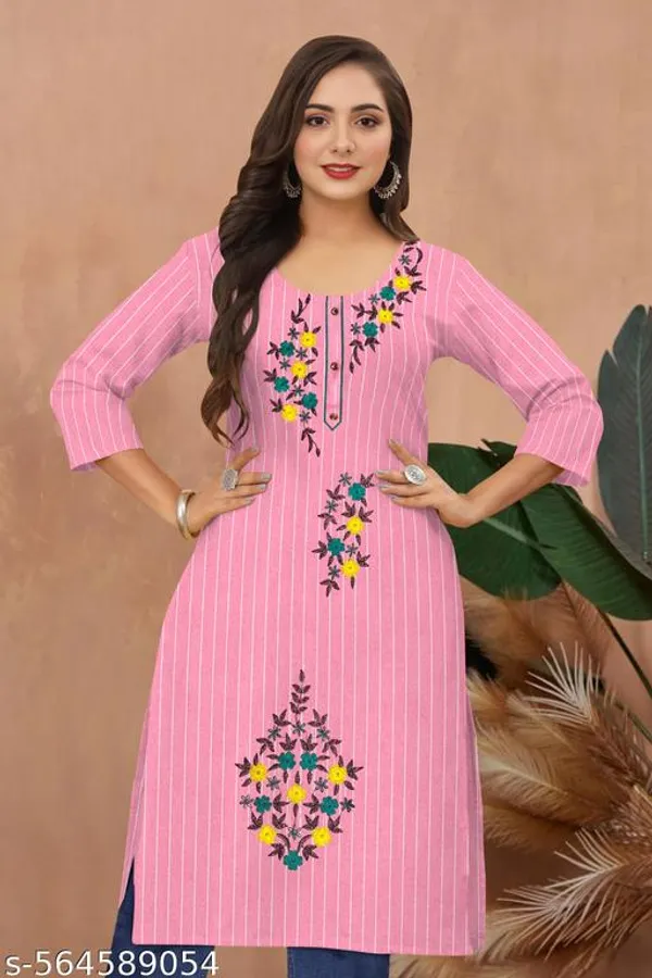 Pink_Khadi_Cotton_Premium_Laiba_Collection_Kurti_Set_For_Women